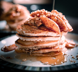 Apple Cinnamon and Oat Pancakes