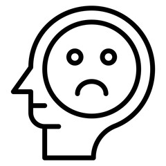 Fototapeta premium Pessimistic Vector Line Icon