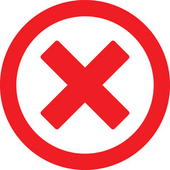 red delete icon circle vector . remove  , close, cancel and incorrect icon