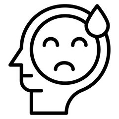 Depression Vector Line Icon