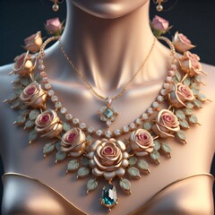 necklace and earrings