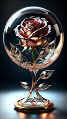 Rose inside glass 