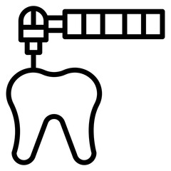 Tooth Drilling Vector Line Icon