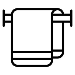 Towel Rack Vector Line Icon