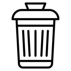 Trash Can Vector Line Icon