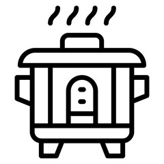 Obraz premium Rice Cooker Vector Line Icon