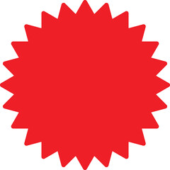 red sunburst badge icon , sticker, special offer, burst, stamp and labels. vector illustration 