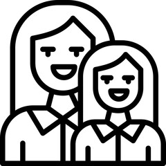 Daughter Vector Line Icon
