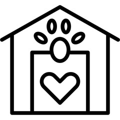 Pet House Vector Line Icon