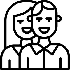 Couple Vector Line Icon