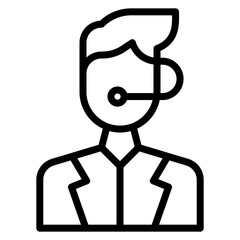 Customer Service Agent Vector Line Icon