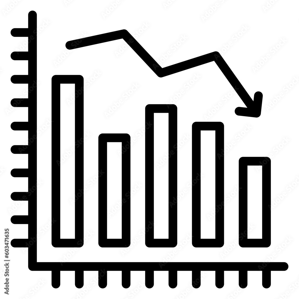 Wall mural decline diagram vector line icon