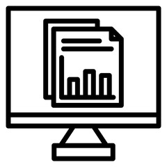 Online Statistics Vector Line Icon