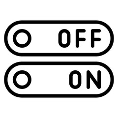 On Off Switch Vector Line Icon