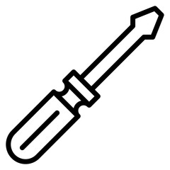 Screw Driver Vector Line Icon