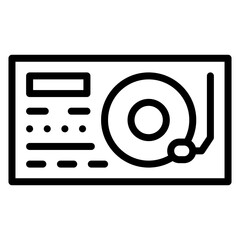 Turntable Vector Line Icon