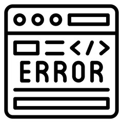 Code Error Vector Line Icon