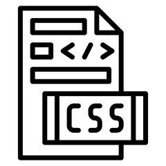CSS File Vector Line Icon