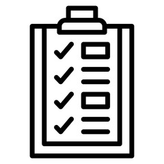 Fototapeta premium Checklist Vector Line Icon