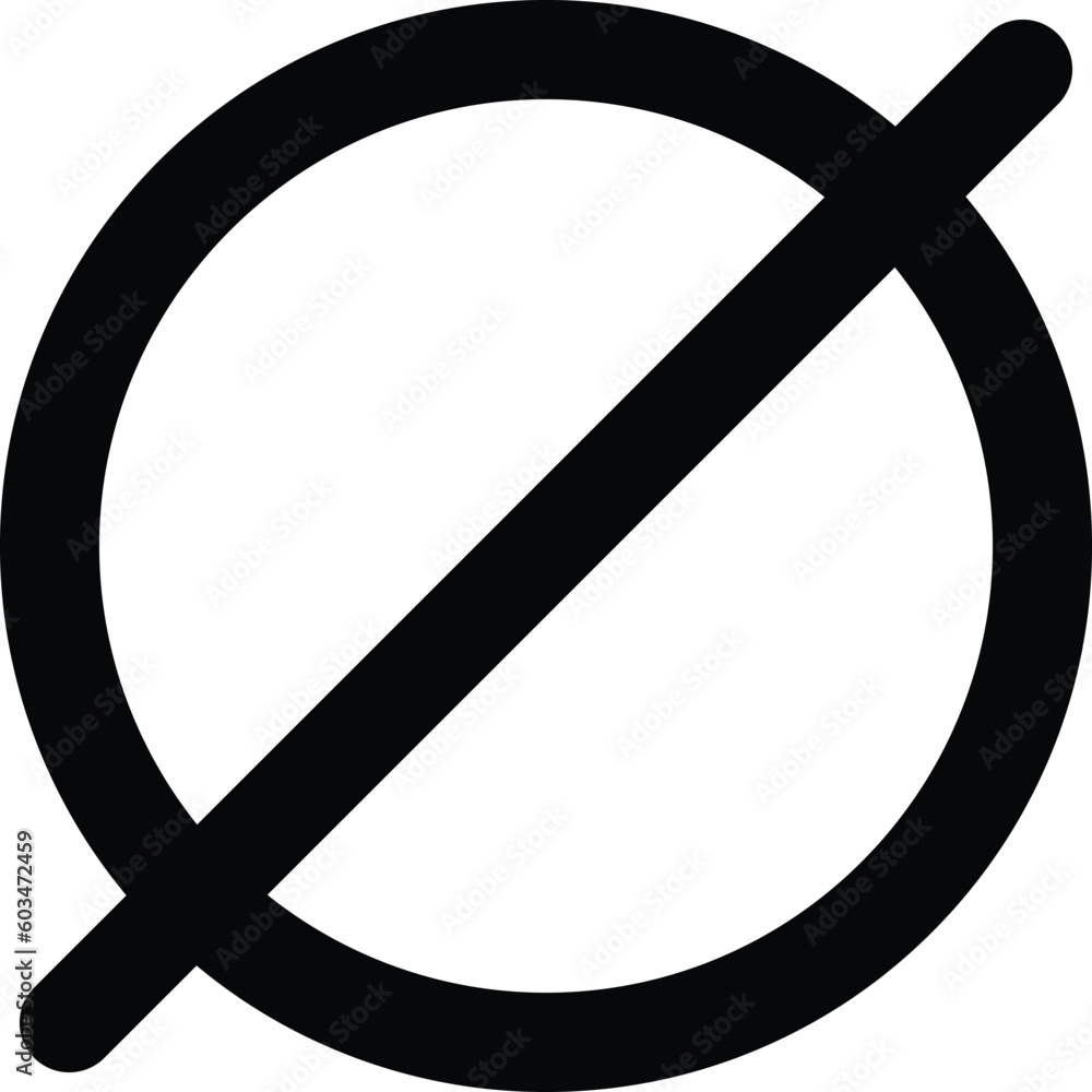 Poster slashed zero icon symbol in mathematics . null set . empty set . vector illustration