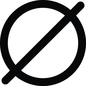 slashed zero icon symbol in mathematics . null set . empty set . vector illustration