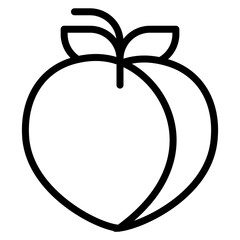 Peach Vector Line Icon