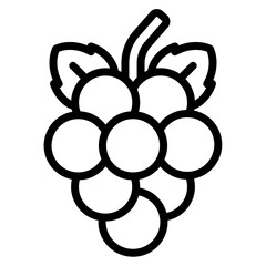 Grapes Vector Line Icon