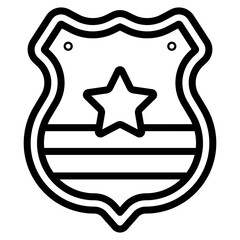 Police Badge Vector Line Icon