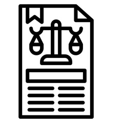Legal Documents Vector Line Icon