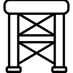 Scaffolding Vector Line Icon