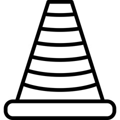 Road Cone Vector Line Icon