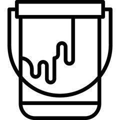 Paint Bucket Vector Line Icon