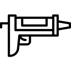 Caulking Gun Vector Line Icon