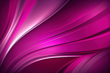 Abstract fuchsia colored background, purple colored lines and waves with reflection. Generative AI