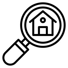 Search House Vector Line Icon