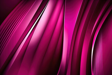 Abstract fuchsia colored background, purple colored lines and waves with light and shadow. Generative AI - obrazy, fototapety, plakaty