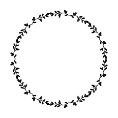 Floral circle round border flower frame ring for decoration ornament in vector illustration