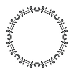 Floral circle round border flower frame ring for decoration ornament in vector illustration