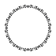 Floral circle round border flower frame ring for decoration ornament in vector illustration