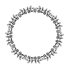 Floral circle round border flower frame ring for decoration ornament in vector illustration