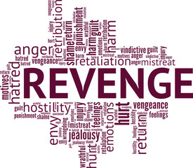 Revenge word cloud conceptual design isolated on white background.