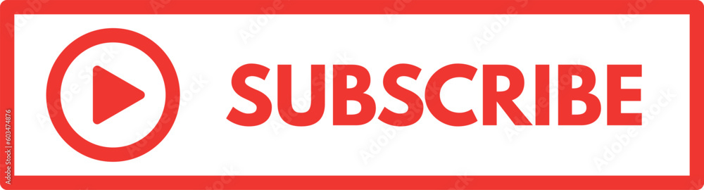 Poster red subscribe channel button icon vector isolated on white background