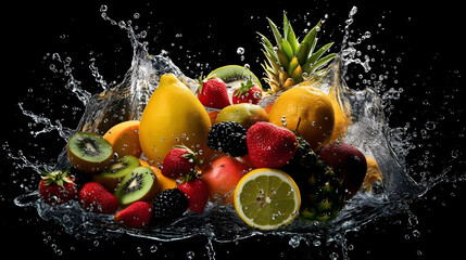 fruits in water
