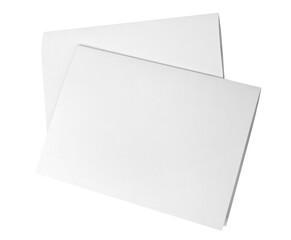 Blank half-folded booklet, postcard, flyer or brochure mockup template, cut out