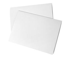 Blank half-folded booklet, postcard, flyer or brochure mockup template, cut out