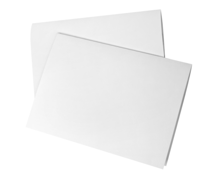 Blank half-folded booklet, postcard, flyer or brochure mockup template, cut out