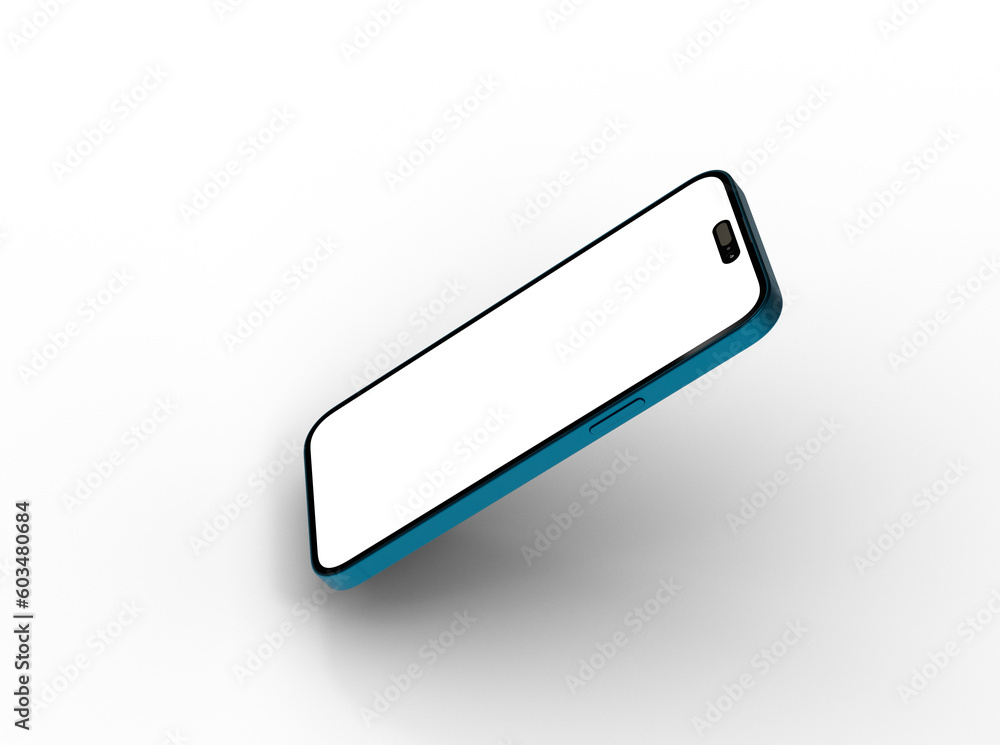 Poster mockup - smartphone frame less blank screen. mockup generic device. 3d