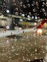 water drops on glass