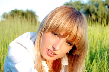 Fototapeta premium The portrait of beautiful young woman