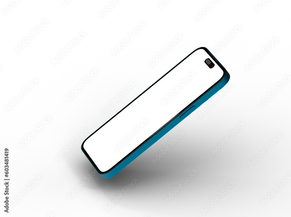 Poster Mockup - Smartphone frame less blank screen. Mockup generic device. 3d